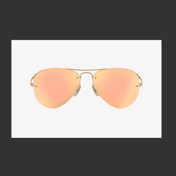 Ray-Ban High Street Mirrored Rimless Aviators - Picture 2 of 7